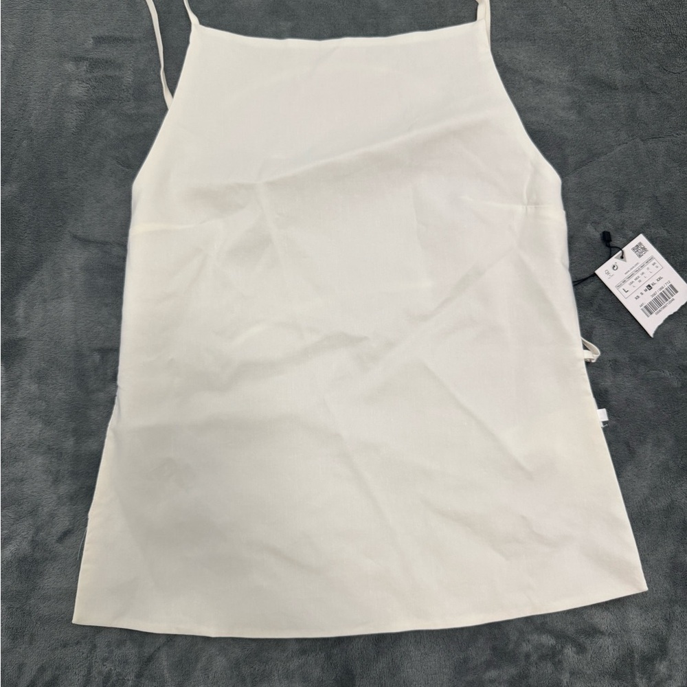 Zara White Apron top with backless Adjustable Straps